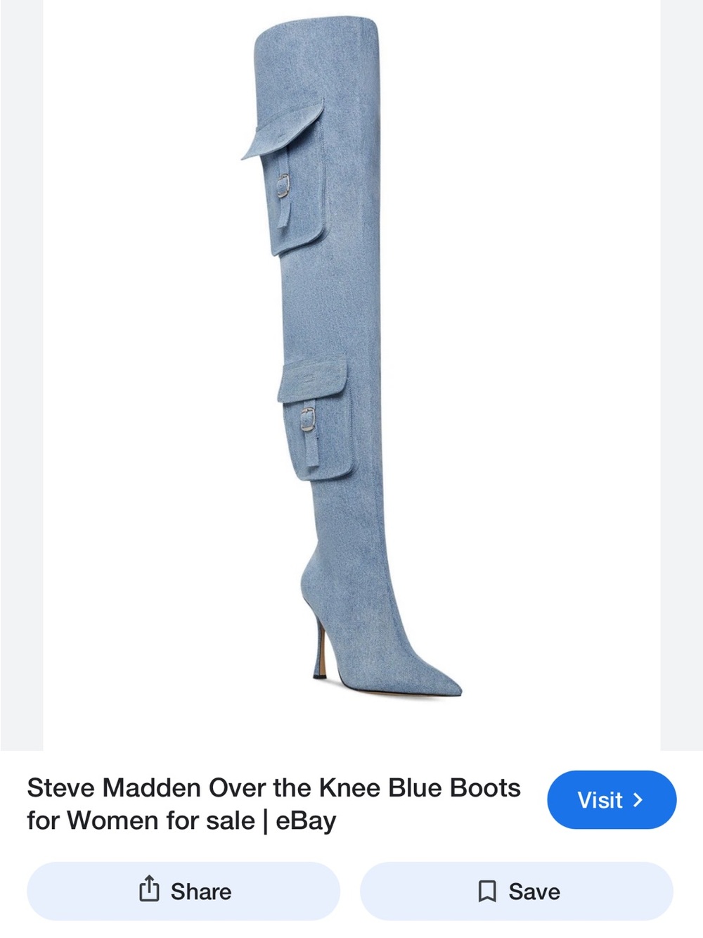 Steve Madden Powder Blue Over-the-Knee Stiletto Boots